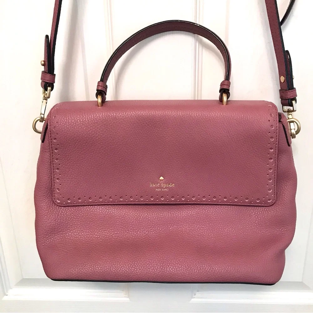 Kate Spade James Street Sparrow Satchel in Mauve Pebbled Leather